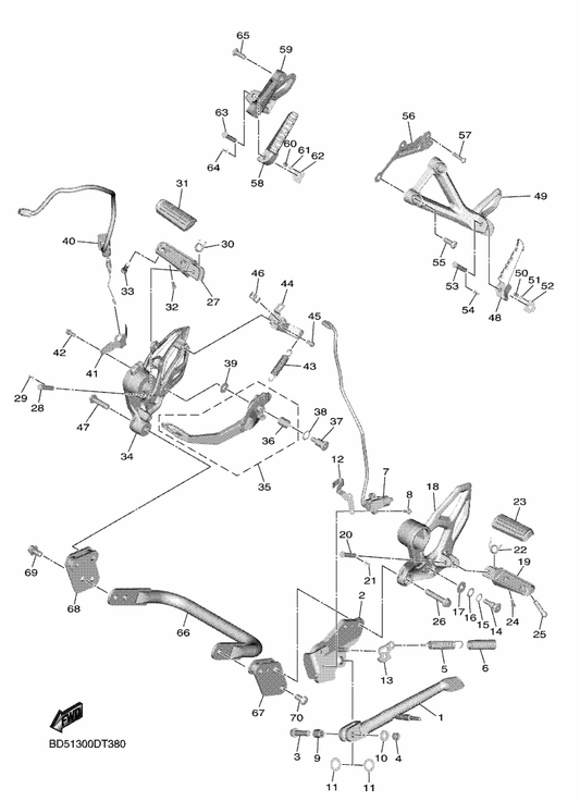 Yamaha 92017-10020 . Bolt, Button Head — shown on the Stand & Footrest parts diagram