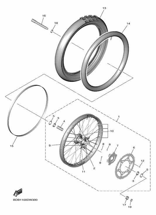 Yamaha 1SL-25183-00 Collar, Wheel — shown on the Front Wheel parts diagram