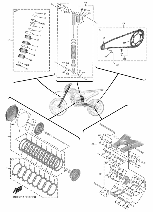 Yamaha 5TA-16321-00 . Plate, Friction — shown on the Maintenance Parts Kit parts diagram