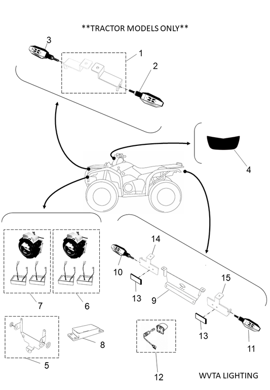 Yamaha YME-FRFLC-00 Reflector — shown on the Wvta Lighting parts diagram