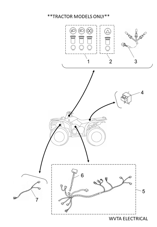 Yamaha YME-FMW71-00 Main Wiring Harness Atv700 — shown on the Wvta Electrical parts diagram