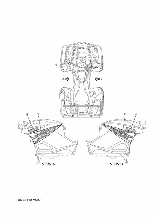 Yamaha BDE-F1782-20 Emblem 2 — shown on the Graphics parts diagram