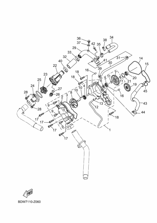 Yamaha 8ES-12438-00 . Seal, Mechanical — shown on the Water Pump parts diagram
