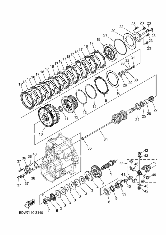 Yamaha 2H7-16324-10 Plate, Clutch 1 — shown on the Clutch parts diagram