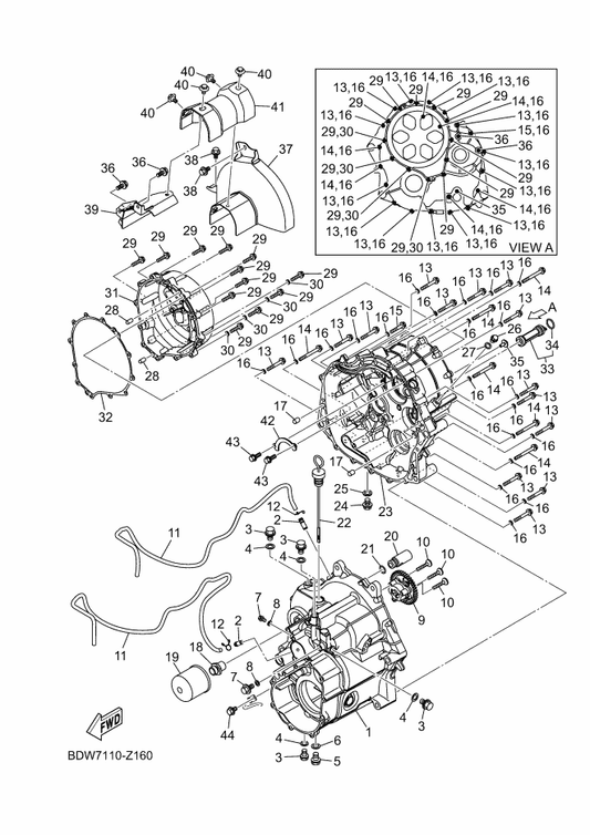 Yamaha BDW-17541-00 Case, Transfer 1 — shown on the Transfer parts diagram