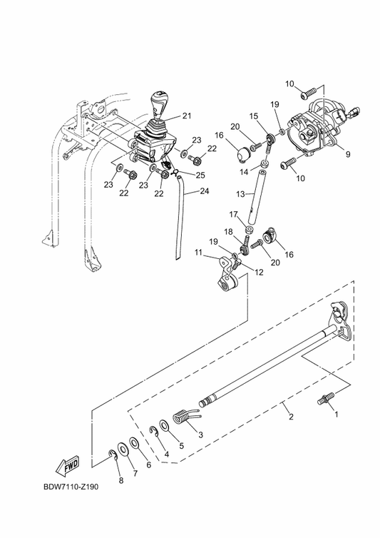 Yamaha 90508-32144 . Spring, Torsion — shown on the Shift Shaft parts diagram