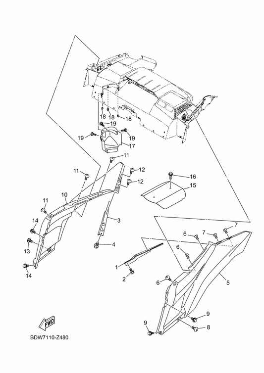 Yamaha B5H-F2898-00 Insulator, Heat — shown on the Carrier 3 parts diagram