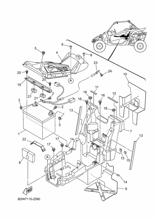 Yamaha B57-H2565-11 Panel, Switch — shown on the Electrical 2 parts diagram