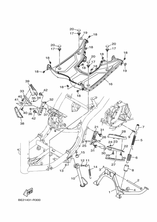 Yamaha 91702-06032 Pin, Clevis — shown on the Stand & Footrest parts diagram