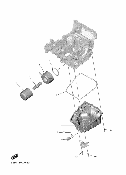 Yamaha 1WS-13414-00 Gasket, Strainer Cover — shown on the Oil Cleaner parts diagram