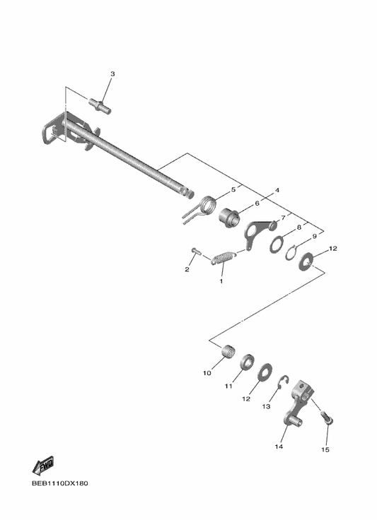 Yamaha BEB-18112-00 Arm, Shift — shown on the Shift Shaft parts diagram