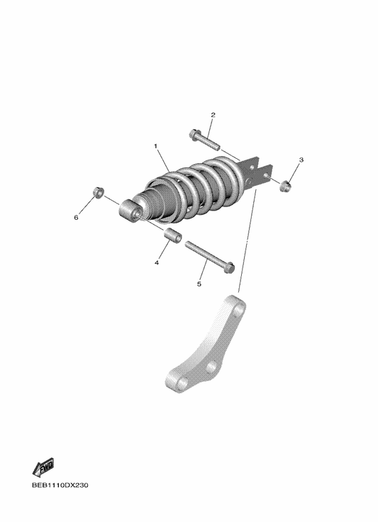 Yamaha BEB-22210-21 Shock Absorber Assy, Rear — shown on the Rear Suspension parts diagram