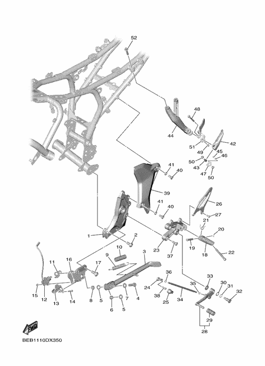 Yamaha 95817-06055 Bolt, Flange — shown on the Stand & Footrest parts diagram