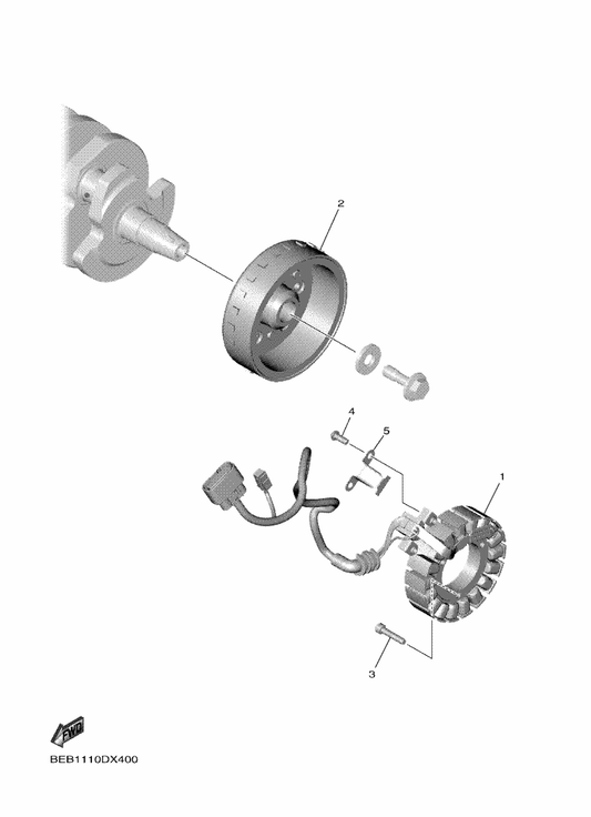 Yamaha 1WS-81410-02 Stator Assy — shown on the Generator parts diagram