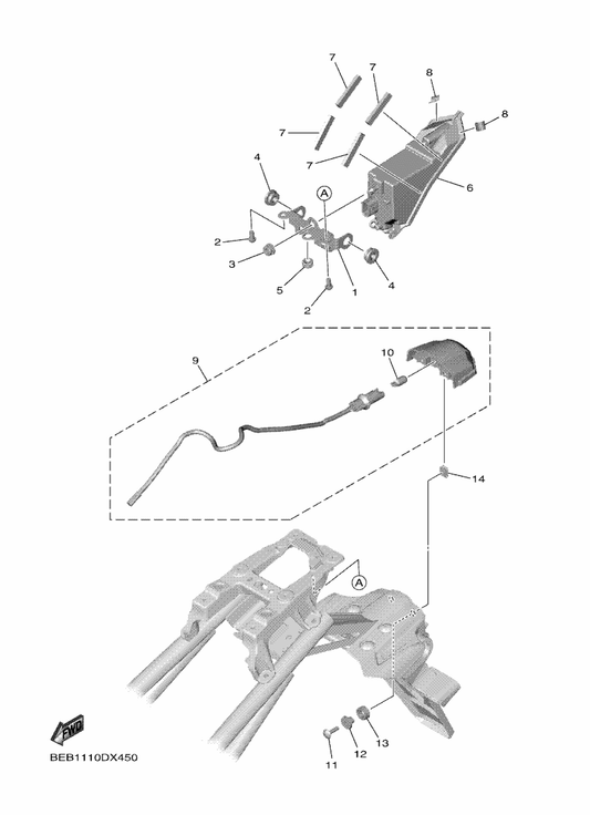 Yamaha JT4-48214-00 Pad — shown on the Taillight parts diagram