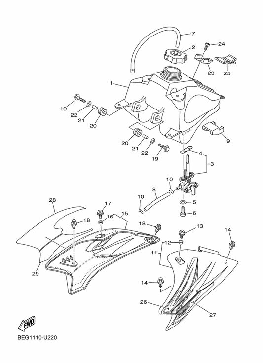 Yamaha 1P6-F4245-F0 Graphic, Fuel Tank 2 — shown on the Fuel Tank parts diagram