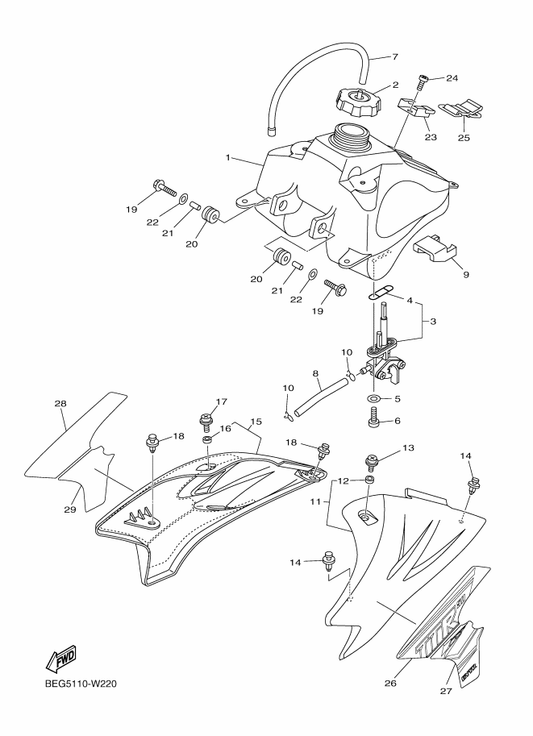 Yamaha 1P6-F4246-G0 Graphic 3 — shown on the Fuel Tank parts diagram