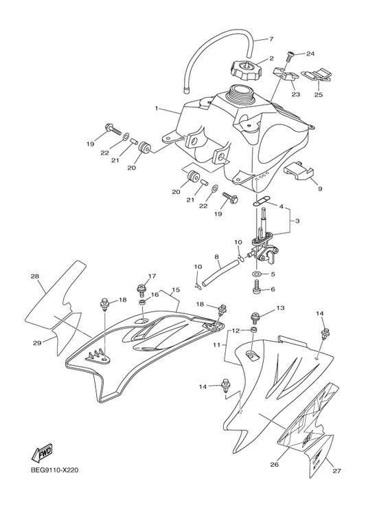 Yamaha 1P6-F4247-H0 Graphic — shown on the Fuel Tank parts diagram