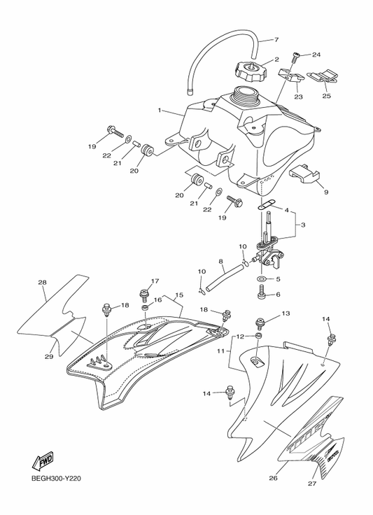 Yamaha 1P6-F4244-J0 Graphic, Fuel Tank 1 — shown on the Fuel Tank parts diagram