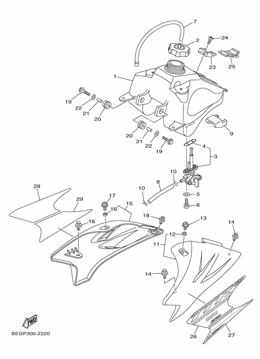 Yamaha 1P6-F4246-L0 Graphic 3 — shown on the Fuel Tank parts diagram