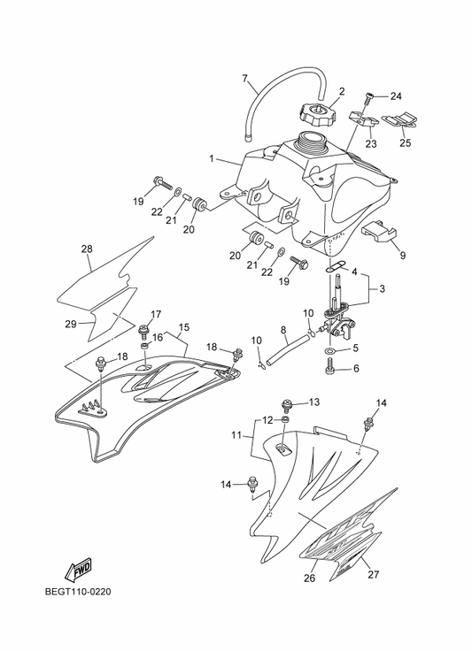 Yamaha 1P6-F4245-N0 Graphic, Fuel Tank 2 — shown on the Fuel Tank parts diagram