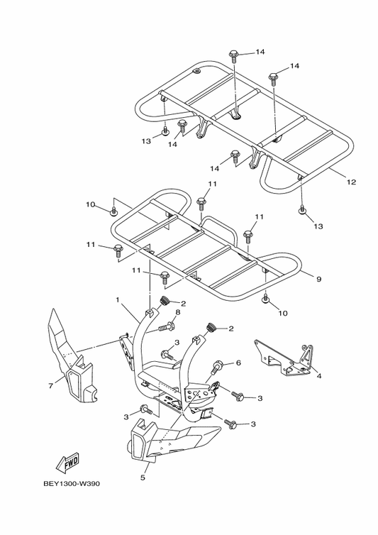Yamaha BB5-F4841-20 Carrier, Front — shown on the Guard parts diagram