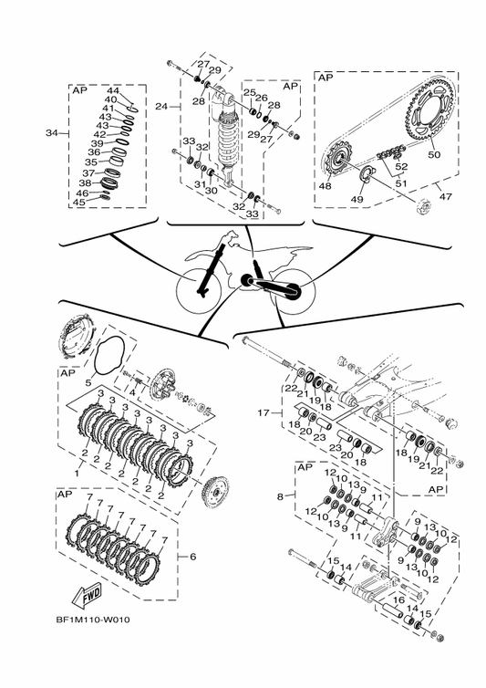Yamaha 9Y582-36113 . Chain(Did520Dma4Ksdh G&B 114Ll — shown on the Maintenance Parts Kit parts diagram