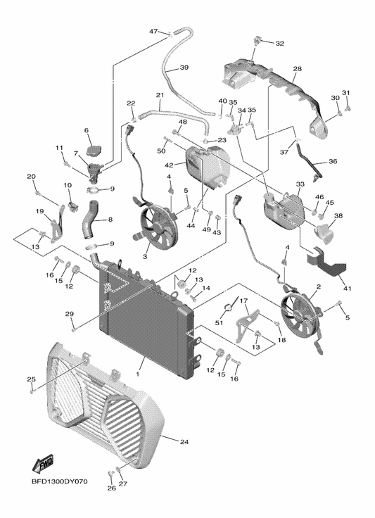 Yamaha 90110-06415 Bolt, Hexagon Socket Head — shown on the Radiator & Hose parts diagram