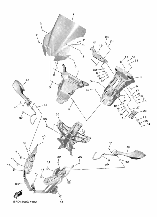Yamaha 92012-06050 Bolt, Button Head — shown on the Cowling 1 parts diagram