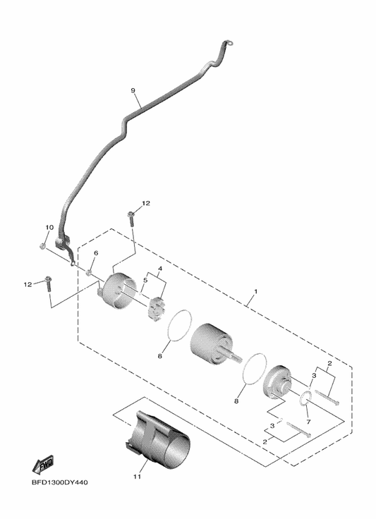 Yamaha 1RC-81815-00 Cord, Starter Motor — shown on the Starting Motor parts diagram