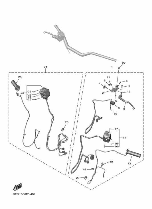 Yamaha 2C0-83945-00 . Bolt, Lever — shown on the Handle Switch & Lever parts diagram