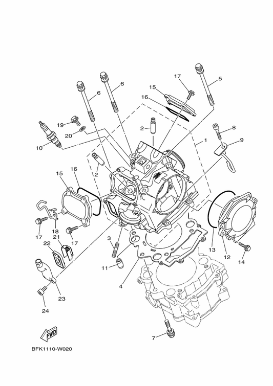 Yamaha 2LS-11101-08 Cylinder Head Assy — shown on the Cylinder Head parts diagram