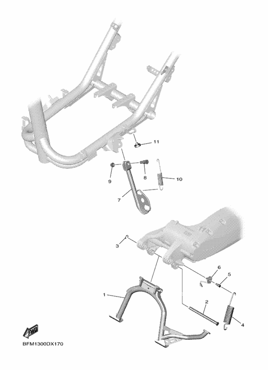 Yamaha 90506-23817 Spring, Tension — shown on the Stand parts diagram