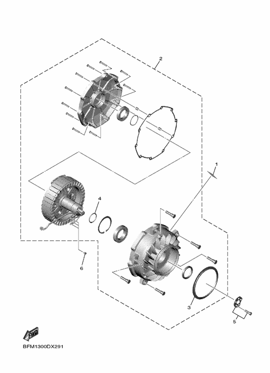 Yamaha BFM-HC100-00 Motor Assy. — shown on the Power Unit 1 parts diagram