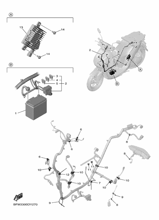Yamaha BFM-H2590-30 Wire Harness Assy — shown on the Electrical 2 parts diagram