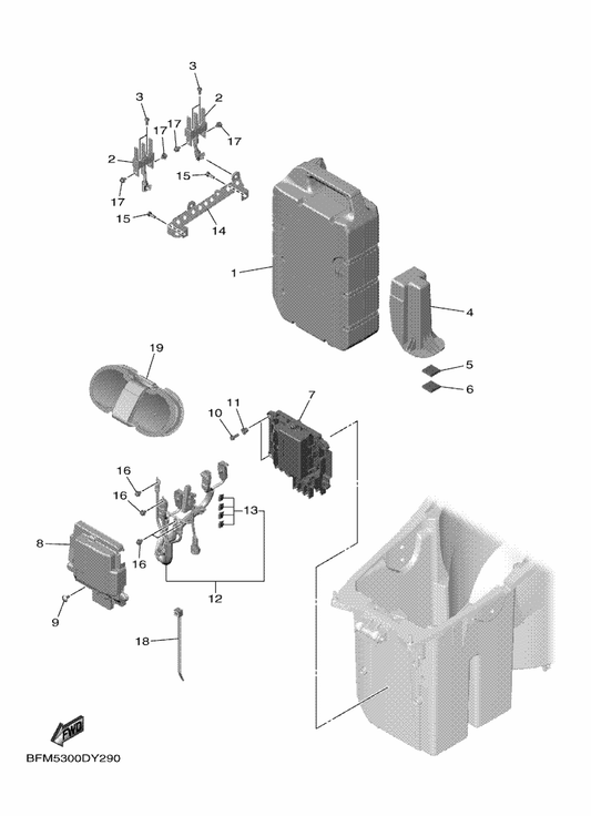 Yamaha BFM-F8344-00 Tape — shown on the Power Unit 2 parts diagram