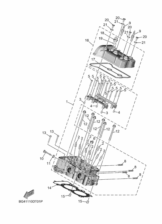 Yamaha B4D-E1190-00 Cover, Cylinder Head 1 — shown on the Cylinder parts diagram