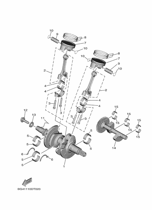 Yamaha B4D-E1603-00 Piston Ring Set (Std) — shown on the Crankshaft & Piston parts diagram