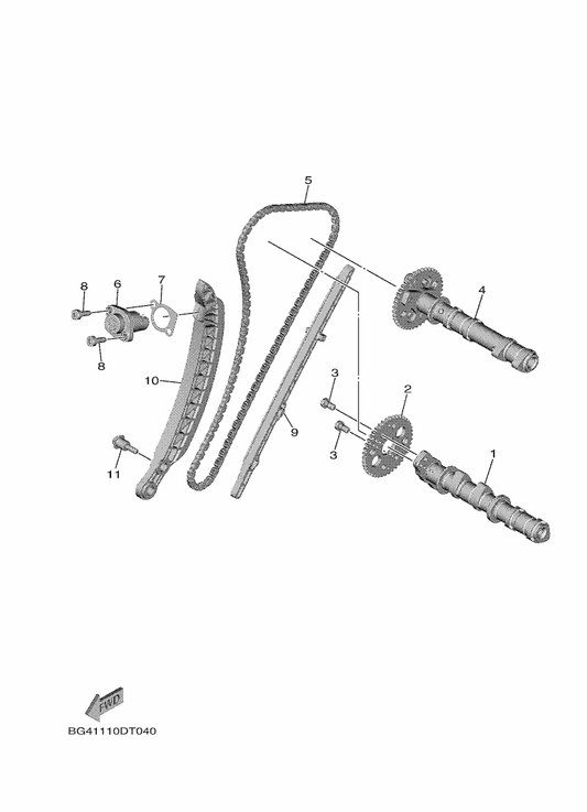 Yamaha 94591-57146 Chain (98Xrh2010-146M) — shown on the Camshaft & Chain parts diagram