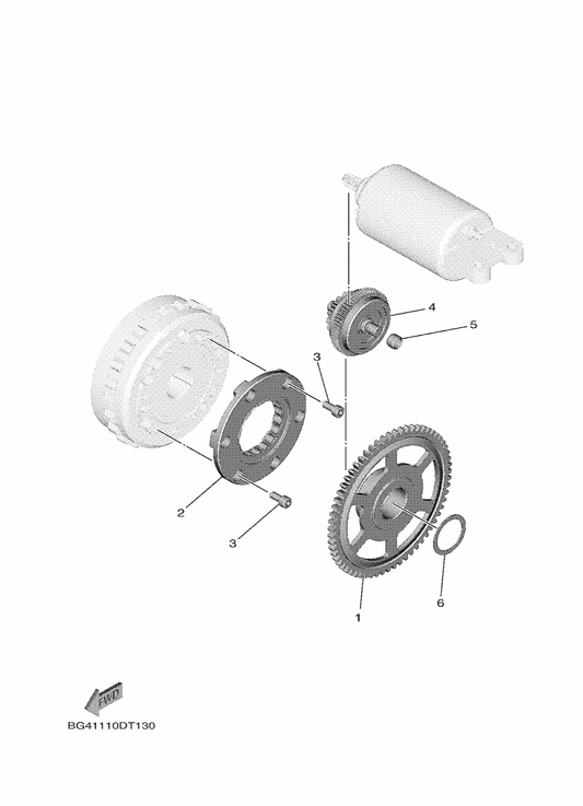Yamaha BG4-15590-00 Starter One-Way Assy — shown on the Starter Clutch parts diagram