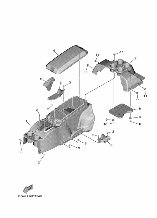 Yamaha BG4-H399N-00 Insulator 1 — shown on the Side Cover 3 parts diagram