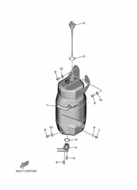 Yamaha BG4-21751-00 Tank, Oil — shown on the Oil Tank parts diagram