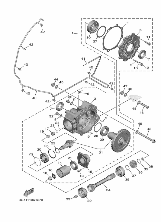 Yamaha 2HC-F2149-00 . Washer — shown on the Drive Shaft parts diagram