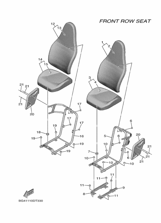 Yamaha BG4-F117F-00 Cover — shown on the Seat parts diagram