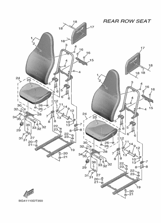 Yamaha BG4-F4711-30 . Cover, Single Seat — shown on the Seat 3 parts diagram