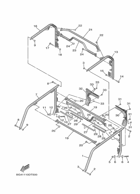Yamaha BG4-K831E-10 Support, Roof 4 — shown on the Guard 2 parts diagram