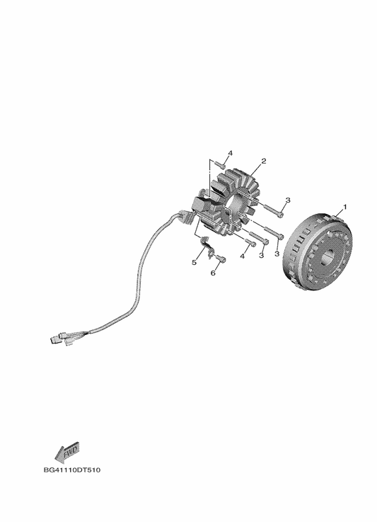 Yamaha B4D-E5377-00 Guide, Inlet — shown on the Generator parts diagram