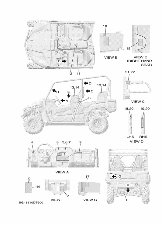 Yamaha BG4-F4897-00 Emblem — shown on the Emblem & Label 1 parts diagram