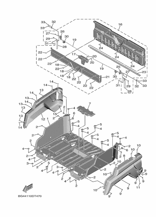 Yamaha BG4-K8192-00 Panel, Rear Fender 2 — shown on the Carrier parts diagram