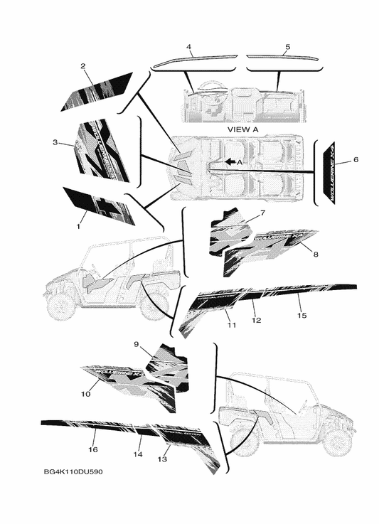 Yamaha B8K-F158D-00 Graphic 10 — shown on the Graphics parts diagram